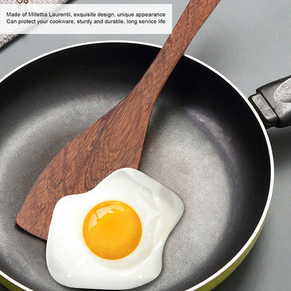Natural Wood Long Handle Spatula Frying Spatula Round Hole Wall Mounted Kitchen UtensilOblique Spatula V1294-YM0523-3118210324811