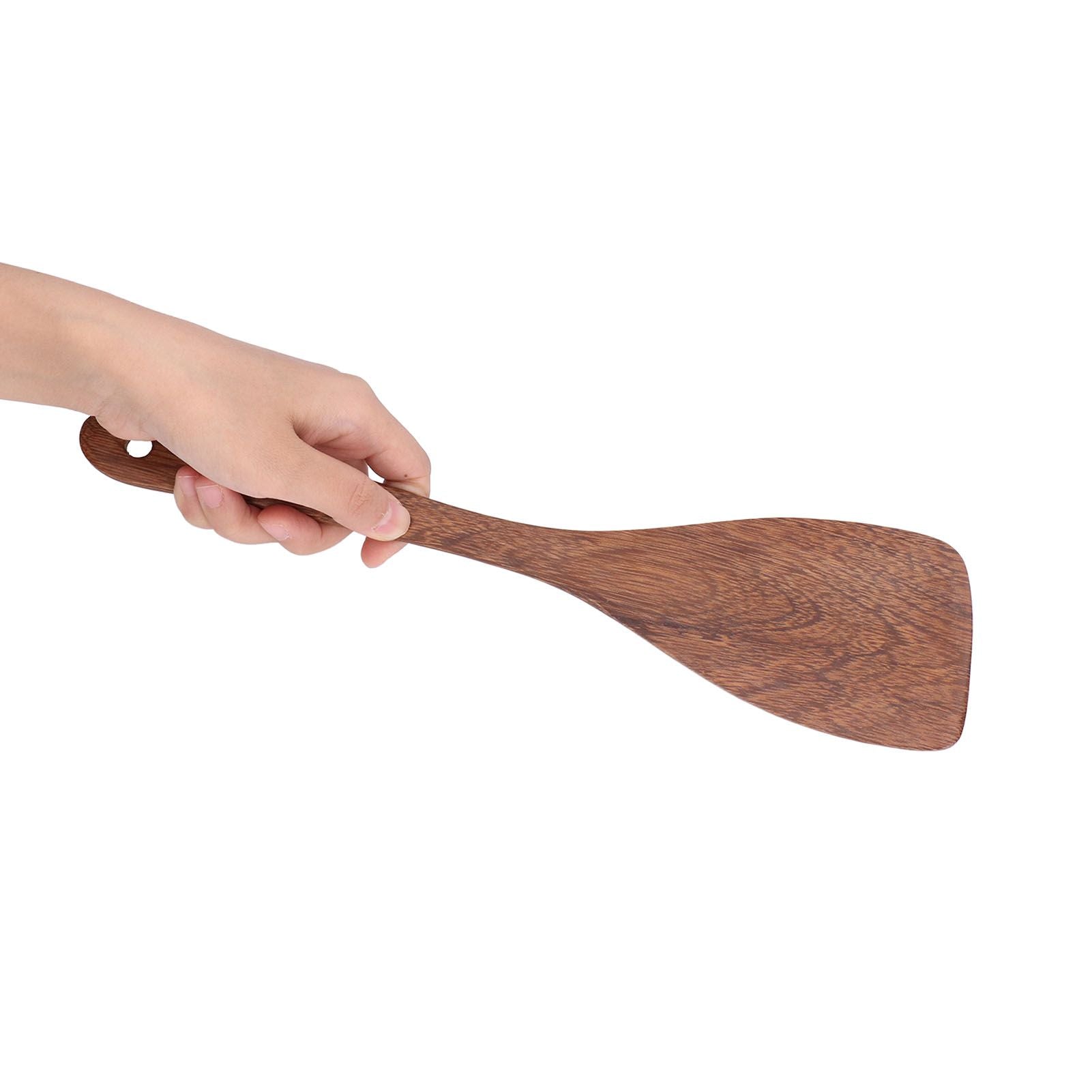 Natural Wood Long Handle Spatula Frying Spatula Round Hole Wall Mounted Kitchen UtensilOblique Spatula V1294-YM0523-3118210324811