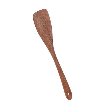 Natural Wood Long Handle Spatula Frying Spatula Round Hole Wall Mounted Kitchen UtensilOblique Spatula V1294-YM0523-3118210324811