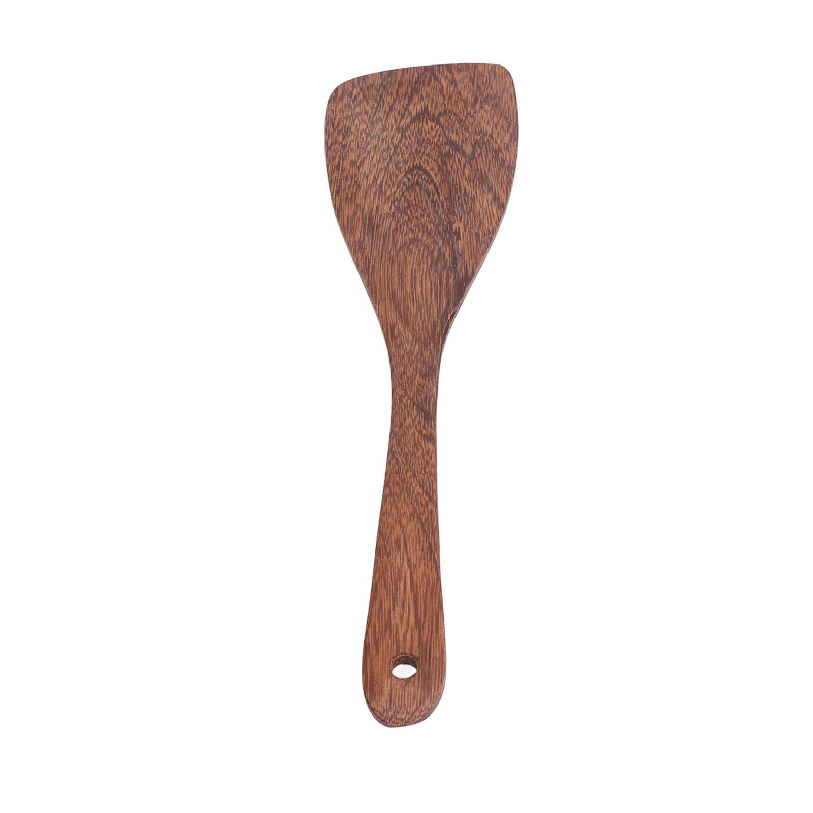 Natural Wood Long Handle Spatula Frying Spatula Round Hole Wall Mounted Kitchen UtensilOblique Spatula V1294-YM0523-3118210324811