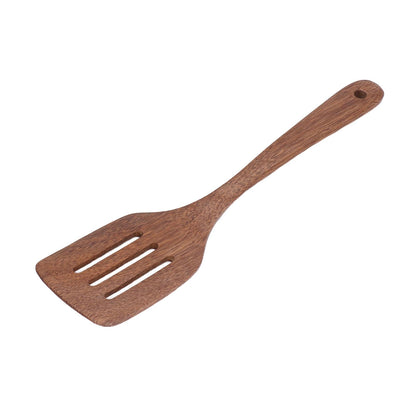 Natural Wood Long Handle Spatula Frying Spatula Round Hole Wall Mounted Kitchen UtensilLeak Spatula V1294-YM0523-3118210324812