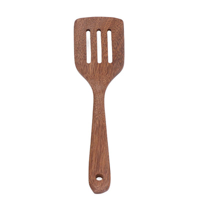 Natural Wood Long Handle Spatula Frying Spatula Round Hole Wall Mounted Kitchen UtensilLeak Spatula V1294-YM0523-3118210324812