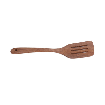 Natural Wood Long Handle Spatula Frying Spatula Round Hole Wall Mounted Kitchen UtensilLeak Spatula V1294-YM0523-3118210324812