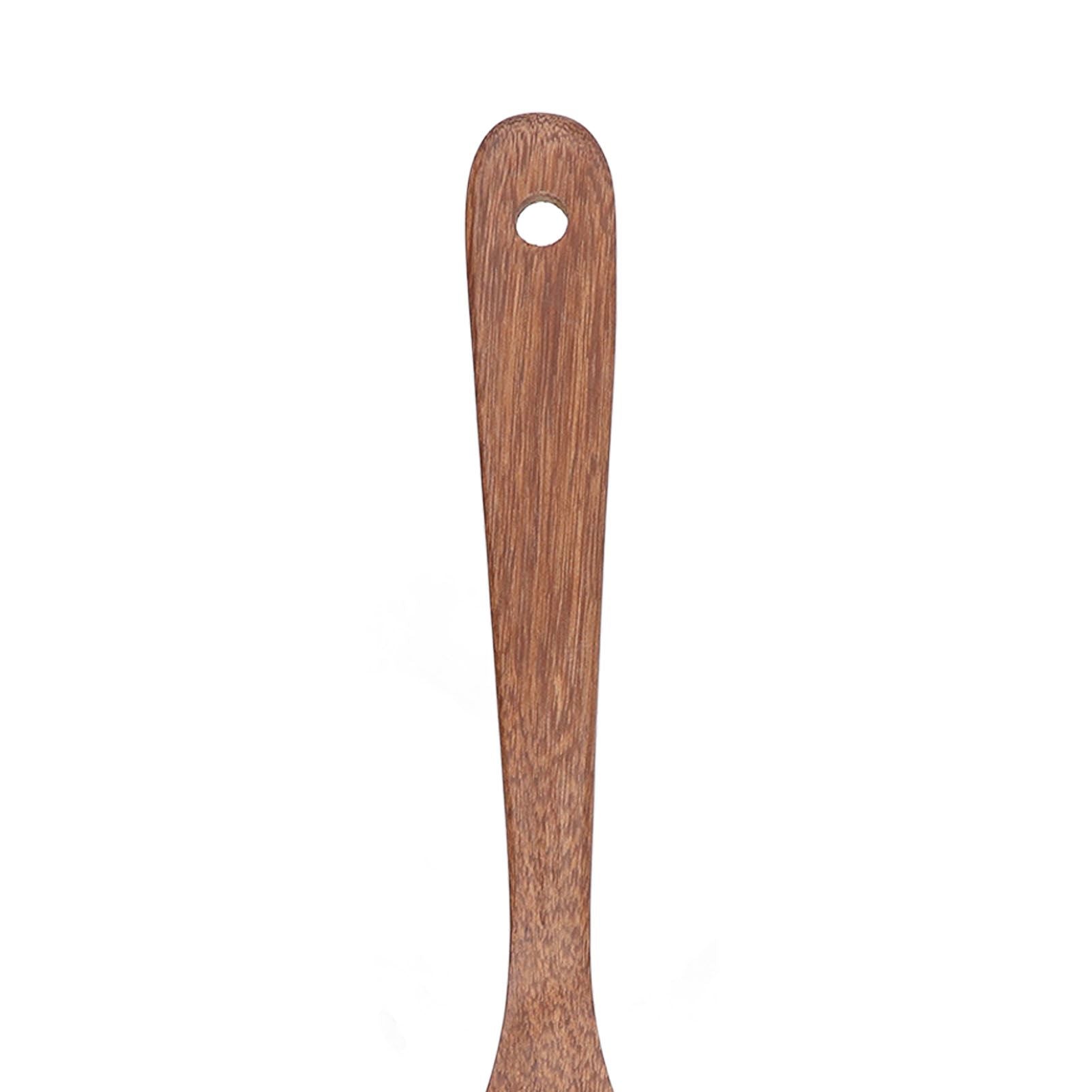 Natural Wood Long Handle Spatula Frying Spatula Round Hole Wall Mounted Kitchen UtensilLeak Spatula V1294-YM0523-3118210324812