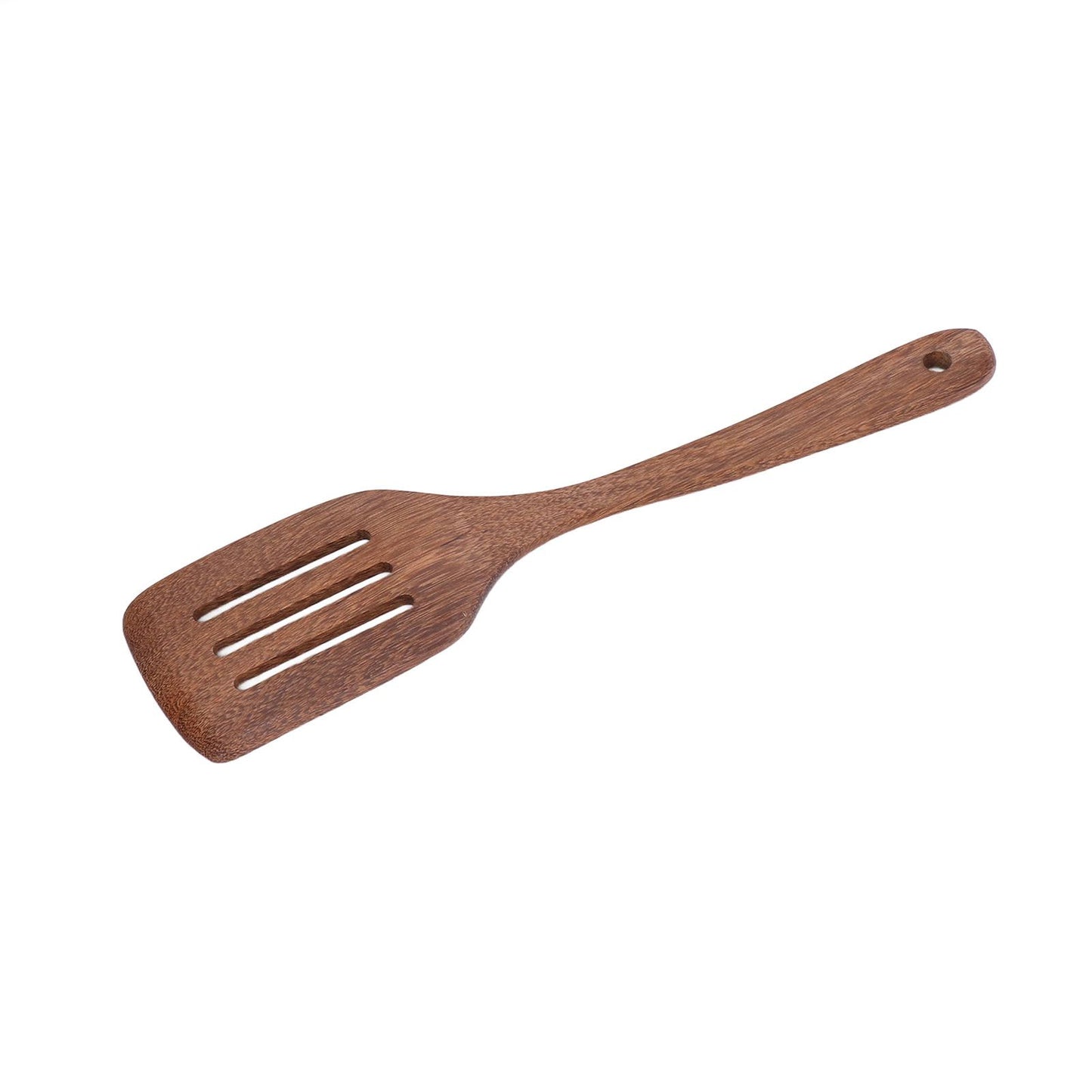 Natural Wood Long Handle Spatula Frying Spatula Round Hole Wall Mounted Kitchen UtensilLeak Spatula V1294-YM0523-3118210324812