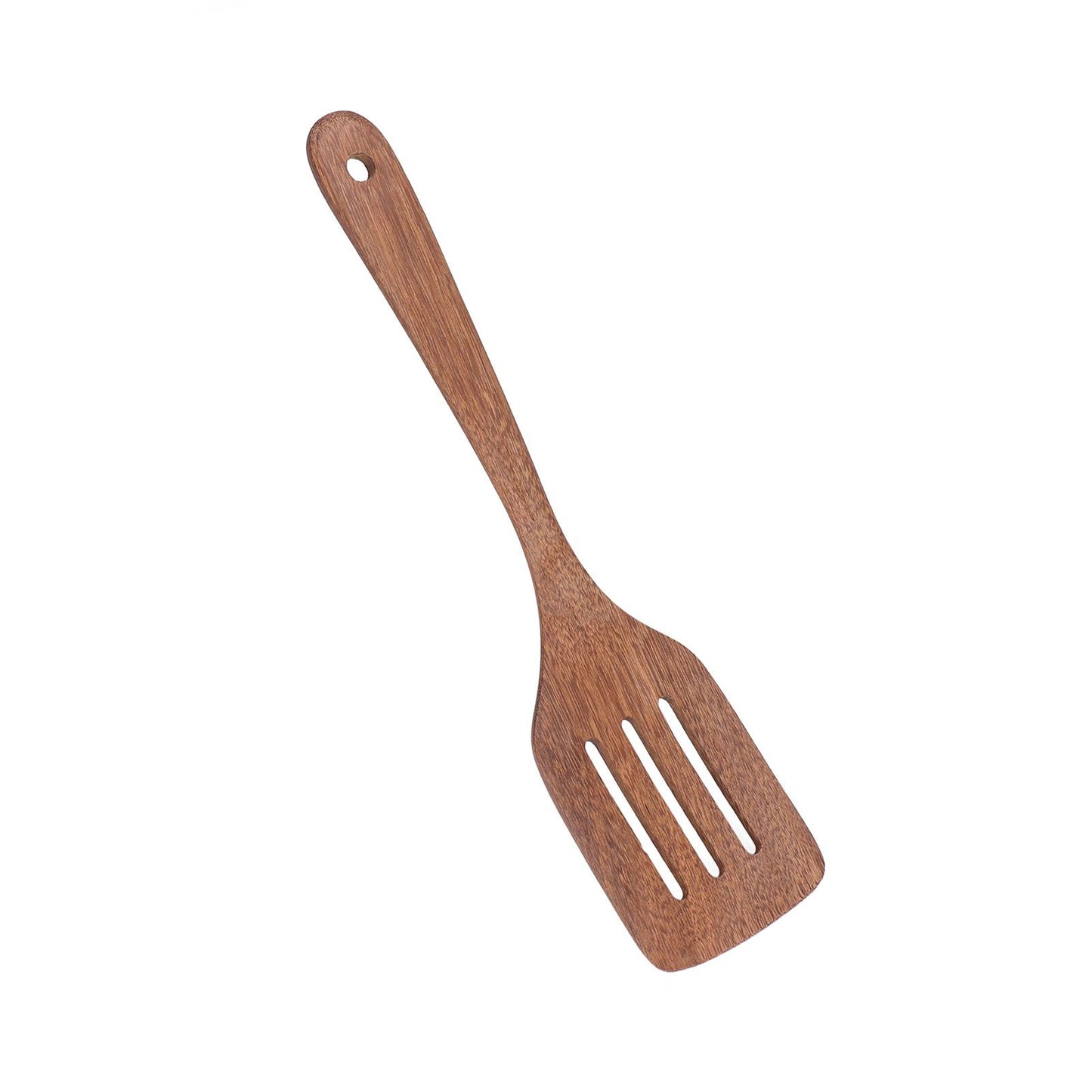 Natural Wood Long Handle Spatula Frying Spatula Round Hole Wall Mounted Kitchen UtensilLeak Spatula V1294-YM0523-3118210324812