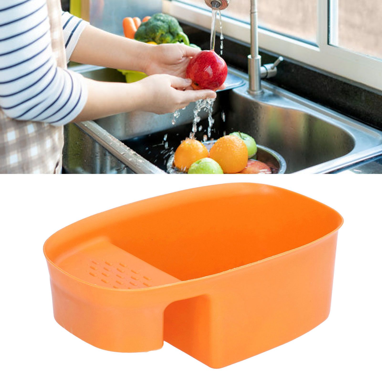 Sink Drain Basket Household Saddle Shaped Mesh Strainer for Kitchen Waste Vegetable FruitsOrange V1294-YM0523-3118220000311