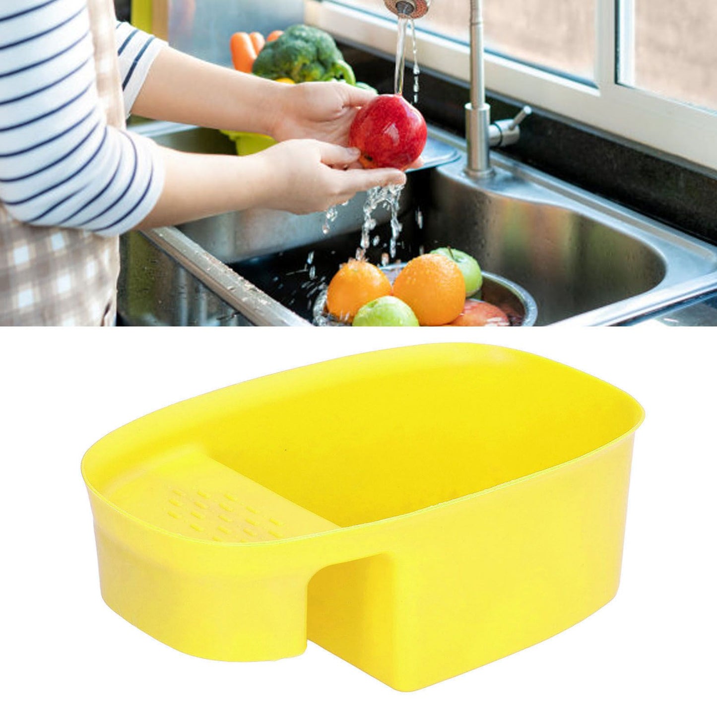 Sink Drain Basket Household Saddle Shaped Mesh Strainer for Kitchen Waste Vegetable FruitsYellow V1294-YM0523-3118220000312