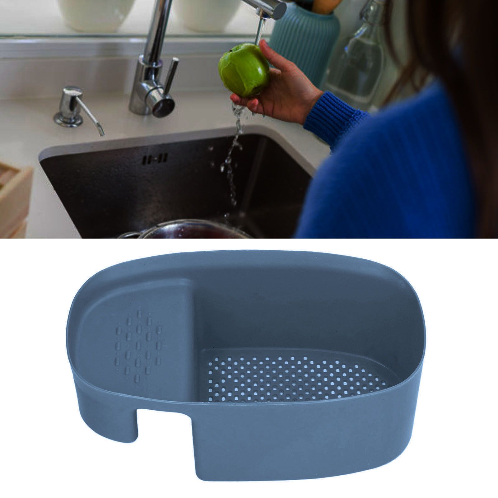 Sink Drain Basket Household Saddle Shaped Mesh Strainer for Kitchen Waste Vegetable FruitsBlue V1294-YM0523-3118220000314