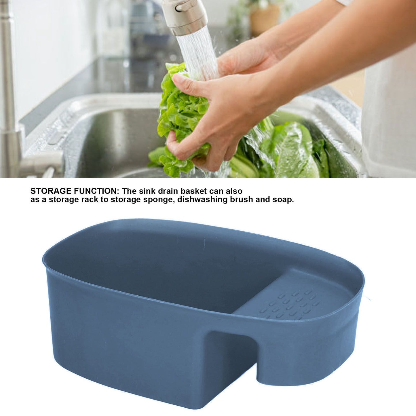 Sink Drain Basket Household Saddle Shaped Mesh Strainer for Kitchen Waste Vegetable FruitsBlue V1294-YM0523-3118220000314