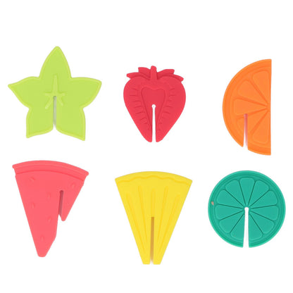 6pcs Wine Glass Marker Silicone Fruit Pattern Harmless Reusable Drink Cup Labels for Bar Party V1294-YM0523-3118220000611