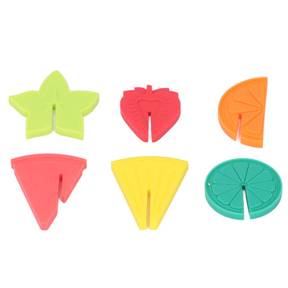 6pcs Wine Glass Marker Silicone Fruit Pattern Harmless Reusable Drink Cup Labels for Bar Party V1294-YM0523-3118220000611