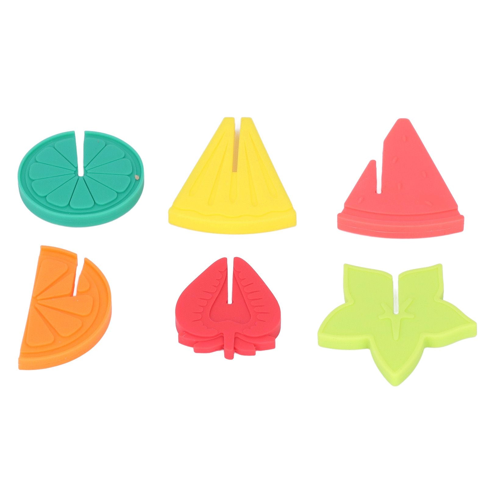 6pcs Wine Glass Marker Silicone Fruit Pattern Harmless Reusable Drink Cup Labels for Bar Party V1294-YM0523-3118220000611