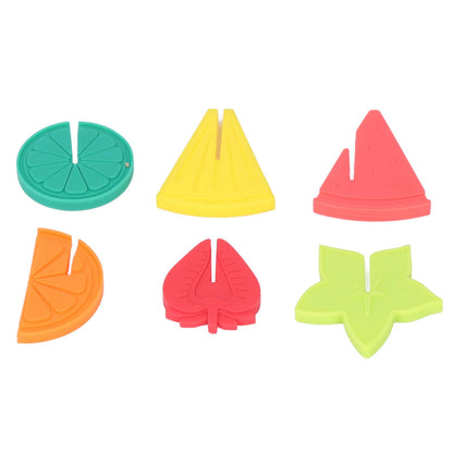 6pcs Wine Glass Marker Silicone Fruit Pattern Harmless Reusable Drink Cup Labels for Bar Party V1294-YM0523-3118220000611