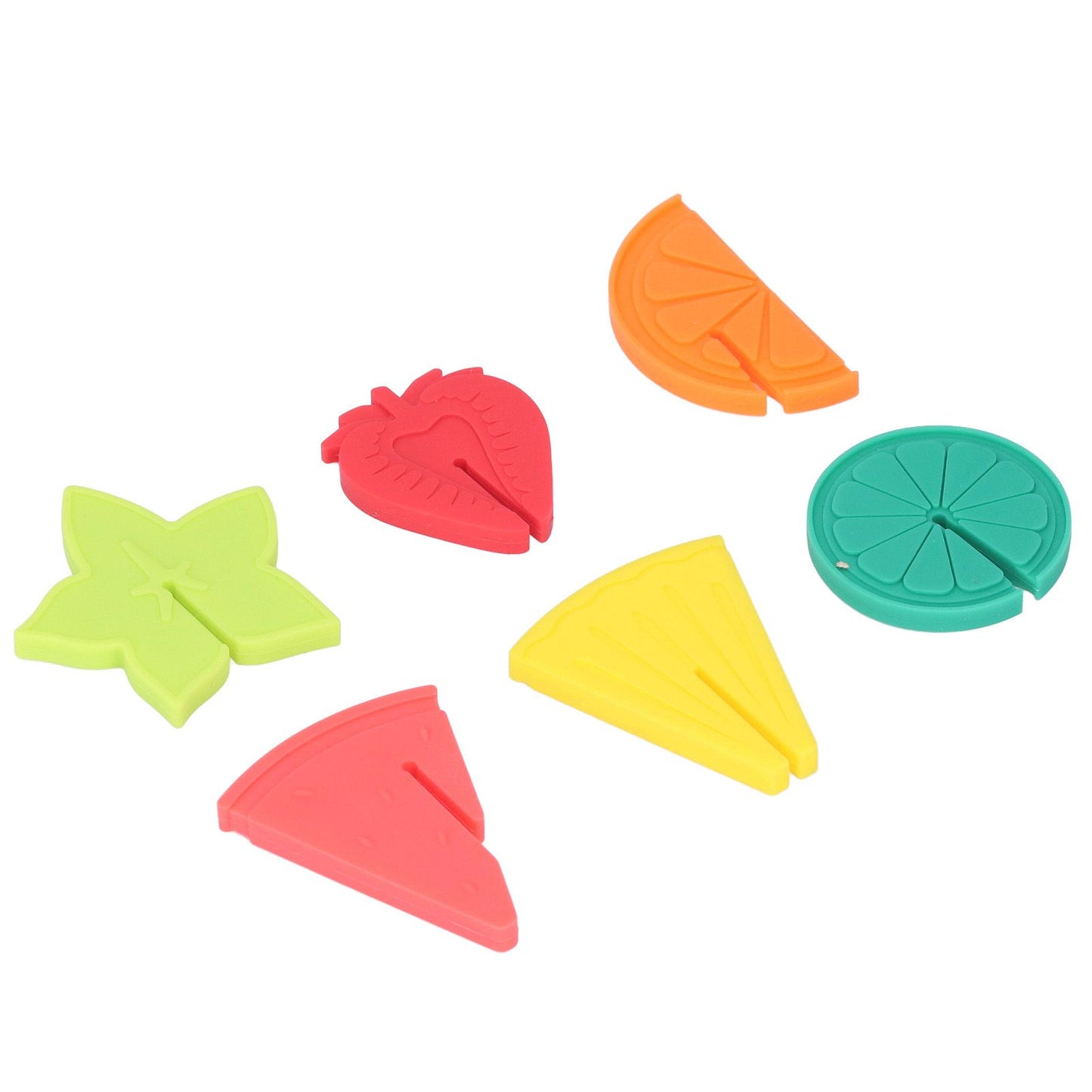 6pcs Wine Glass Marker Silicone Fruit Pattern Harmless Reusable Drink Cup Labels for Bar Party V1294-YM0523-3118220000611