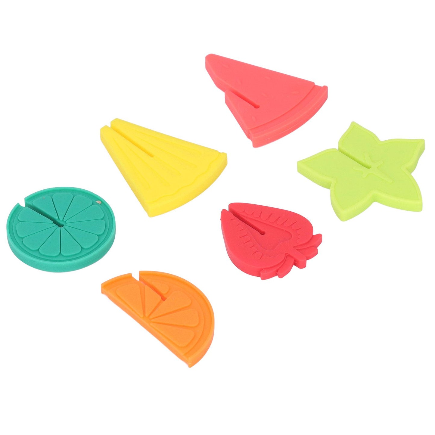 6pcs Wine Glass Marker Silicone Fruit Pattern Harmless Reusable Drink Cup Labels for Bar Party V1294-YM0523-3118220000611
