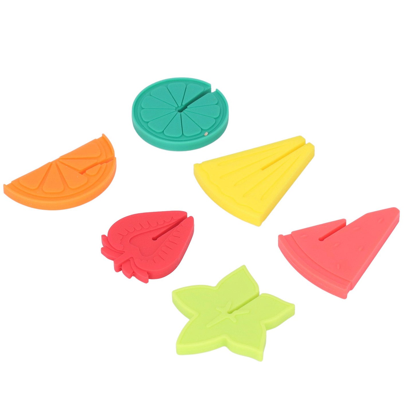 6pcs Wine Glass Marker Silicone Fruit Pattern Harmless Reusable Drink Cup Labels for Bar Party V1294-YM0523-3118220000611