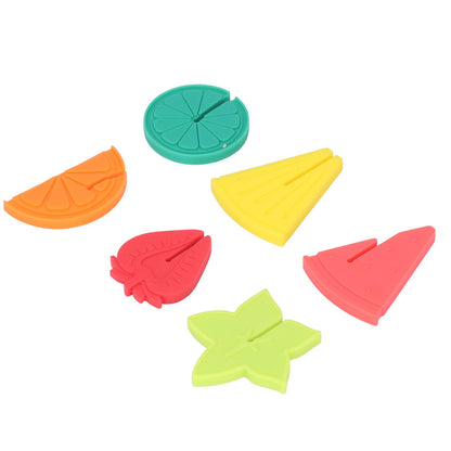 6pcs Wine Glass Marker Silicone Fruit Pattern Harmless Reusable Drink Cup Labels for Bar Party V1294-YM0523-3118220000611