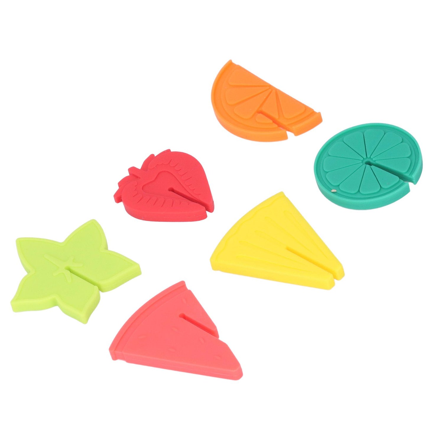 6pcs Wine Glass Marker Silicone Fruit Pattern Harmless Reusable Drink Cup Labels for Bar Party V1294-YM0523-3118220000611