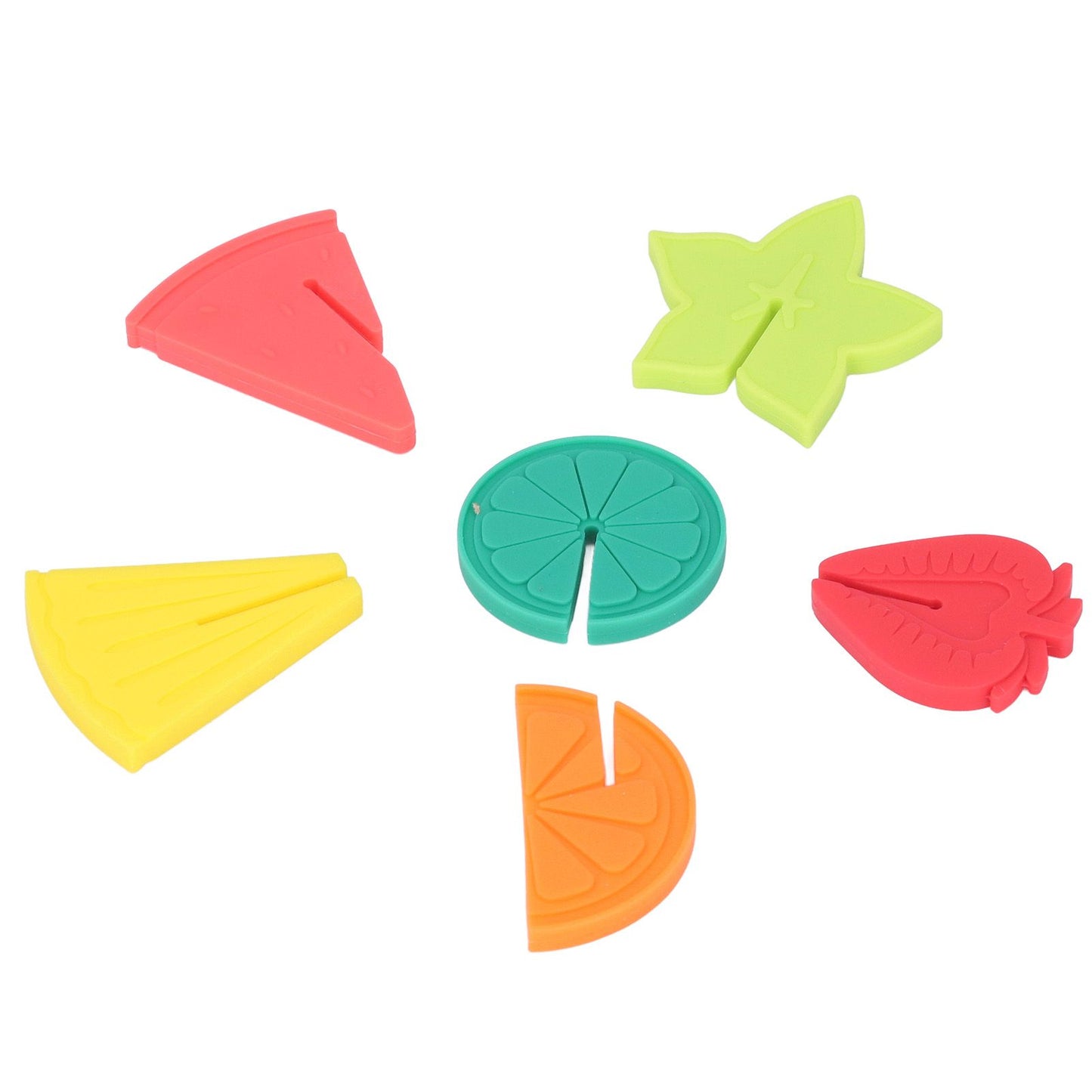 6pcs Wine Glass Marker Silicone Fruit Pattern Harmless Reusable Drink Cup Labels for Bar Party V1294-YM0523-3118220000611