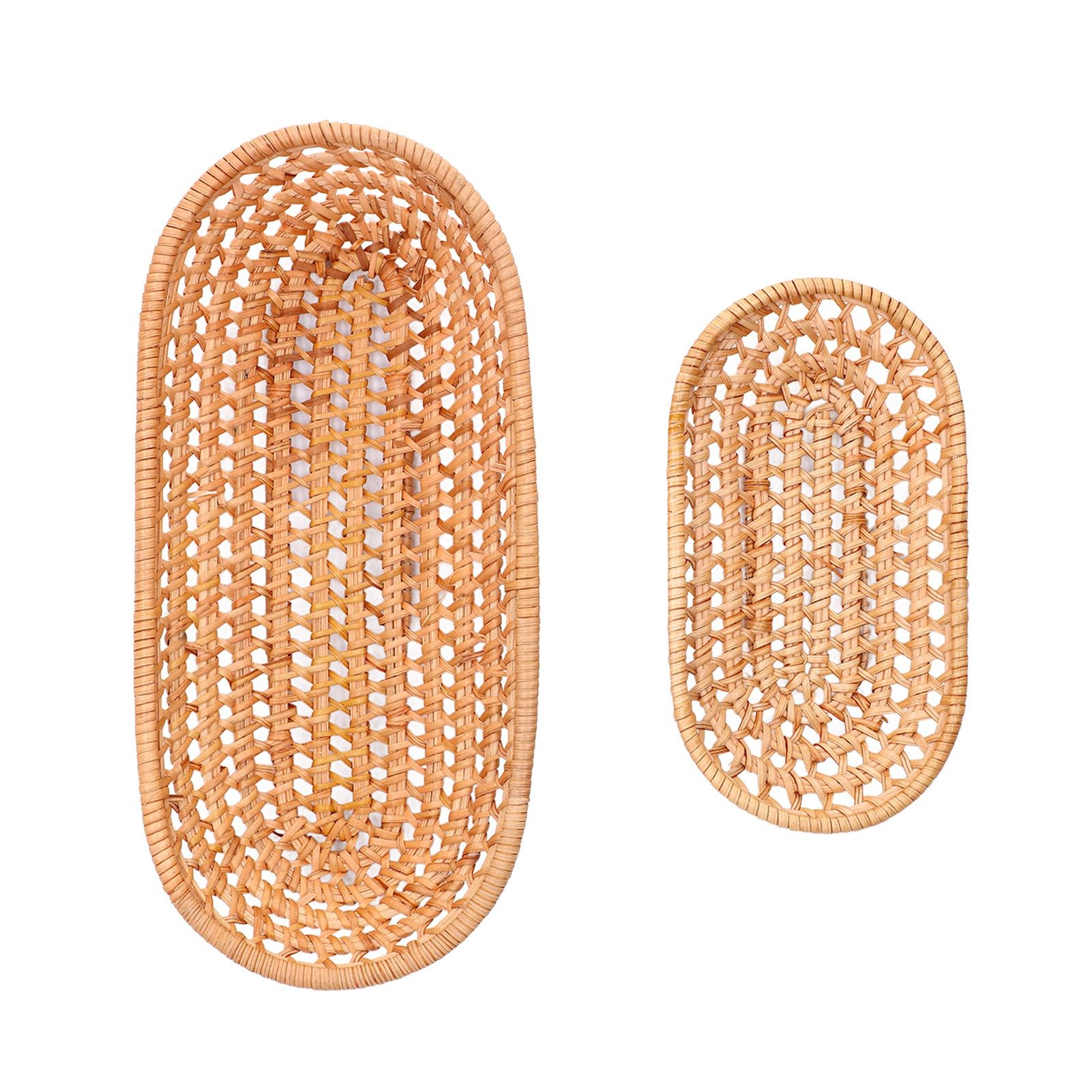 2pcs Bread Basket Handmade Rattan Storage Baskets for Bread Candy Biscuits Finger Food Fruit V1294-YM0523-3118220001111