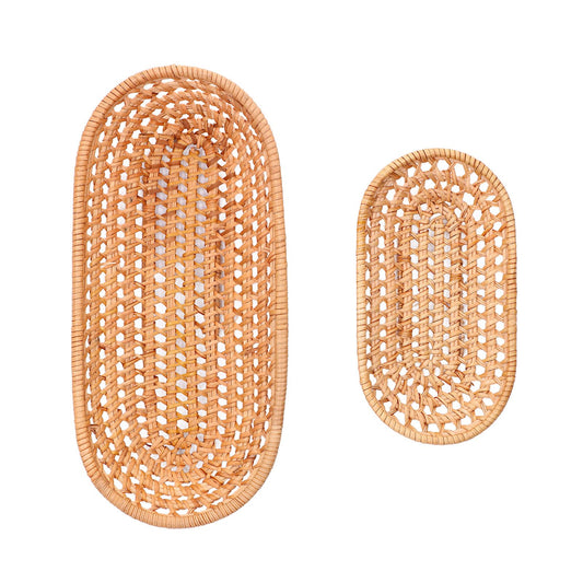 2pcs Bread Basket Handmade Rattan Storage Baskets for Bread Candy Biscuits Finger Food Fruit V1294-YM0523-3118220001111