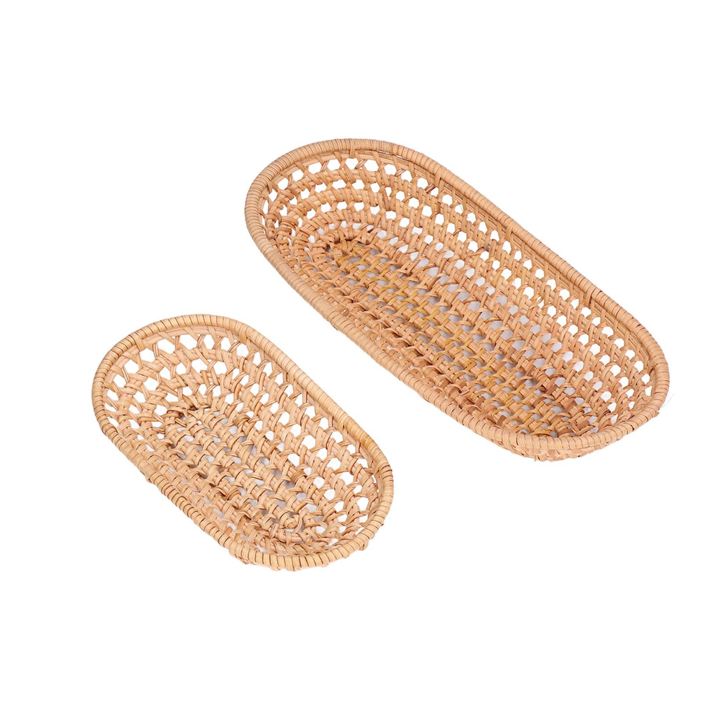 2pcs Bread Basket Handmade Rattan Storage Baskets for Bread Candy Biscuits Finger Food Fruit V1294-YM0523-3118220001111