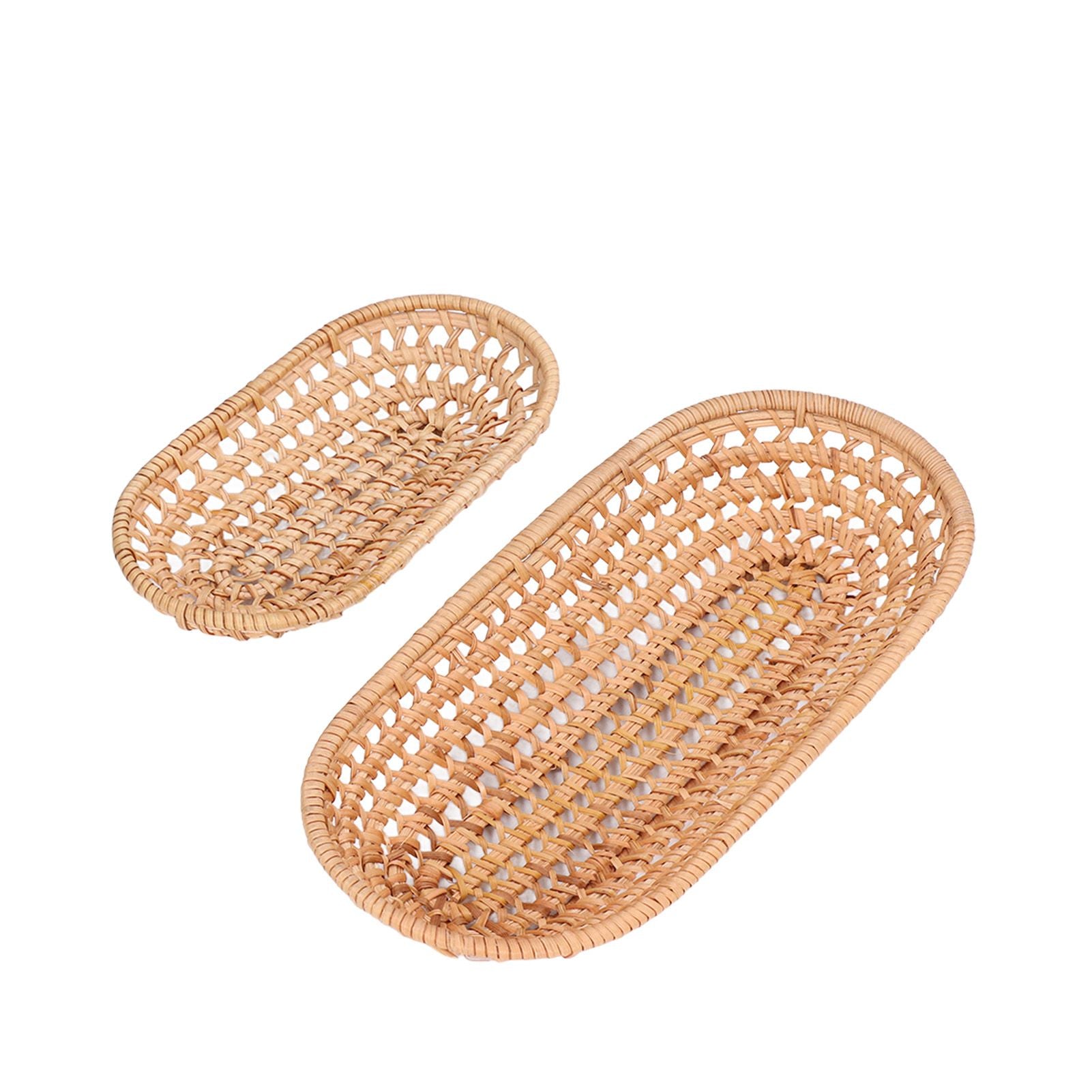 2pcs Bread Basket Handmade Rattan Storage Baskets for Bread Candy Biscuits Finger Food Fruit V1294-YM0523-3118220001111