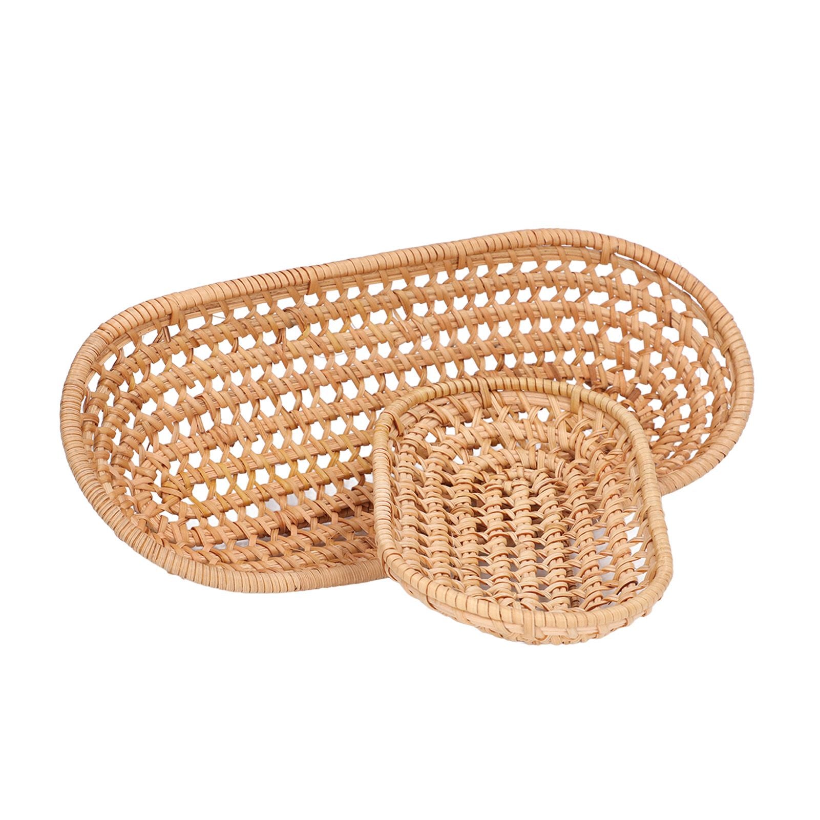 2pcs Bread Basket Handmade Rattan Storage Baskets for Bread Candy Biscuits Finger Food Fruit V1294-YM0523-3118220001111