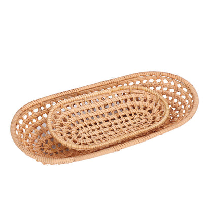 2pcs Bread Basket Handmade Rattan Storage Baskets for Bread Candy Biscuits Finger Food Fruit V1294-YM0523-3118220001111