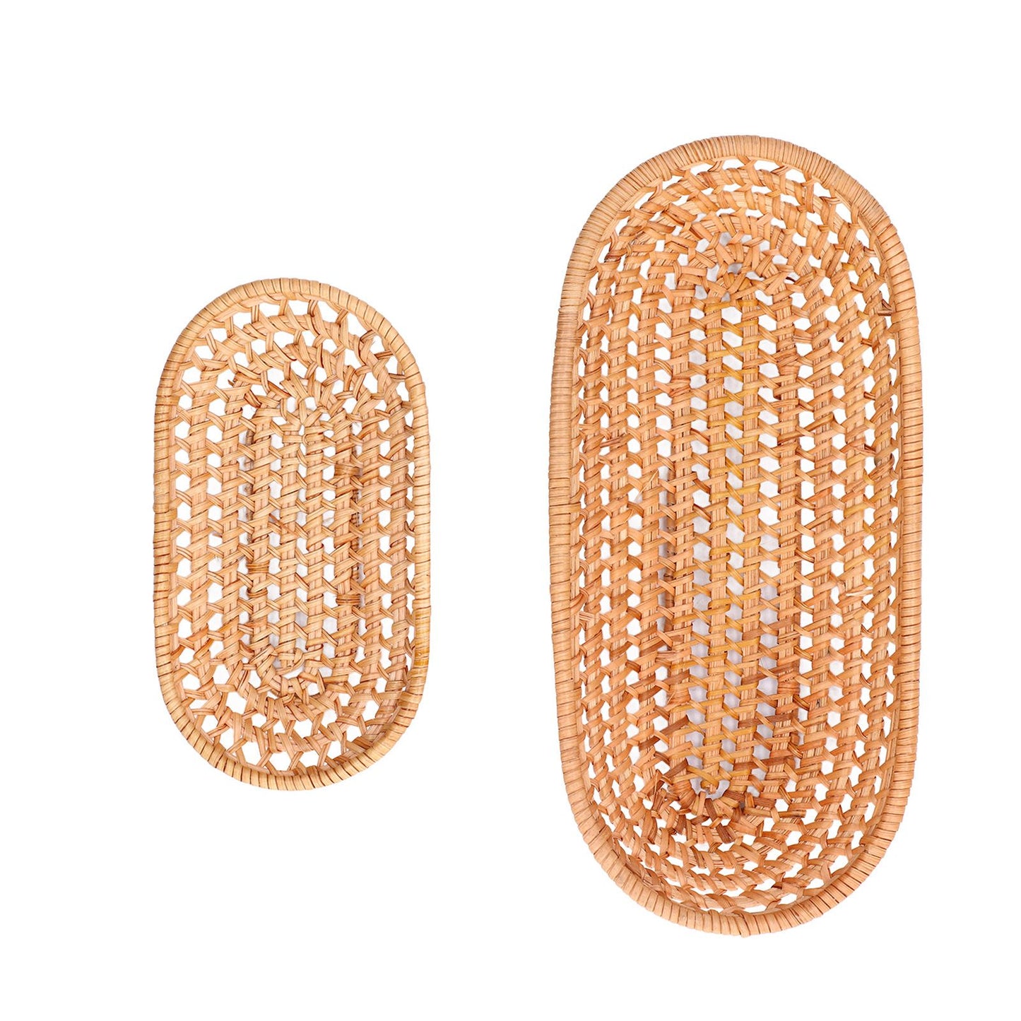 2pcs Bread Basket Handmade Rattan Storage Baskets for Bread Candy Biscuits Finger Food Fruit V1294-YM0523-3118220001111