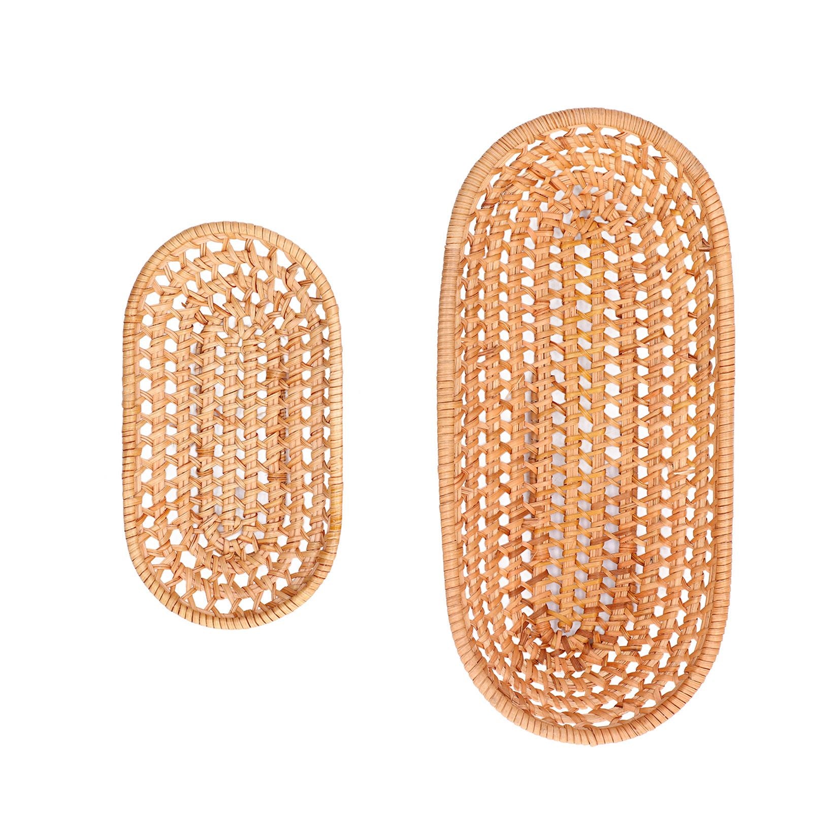 2pcs Bread Basket Handmade Rattan Storage Baskets for Bread Candy Biscuits Finger Food Fruit V1294-YM0523-3118220001111