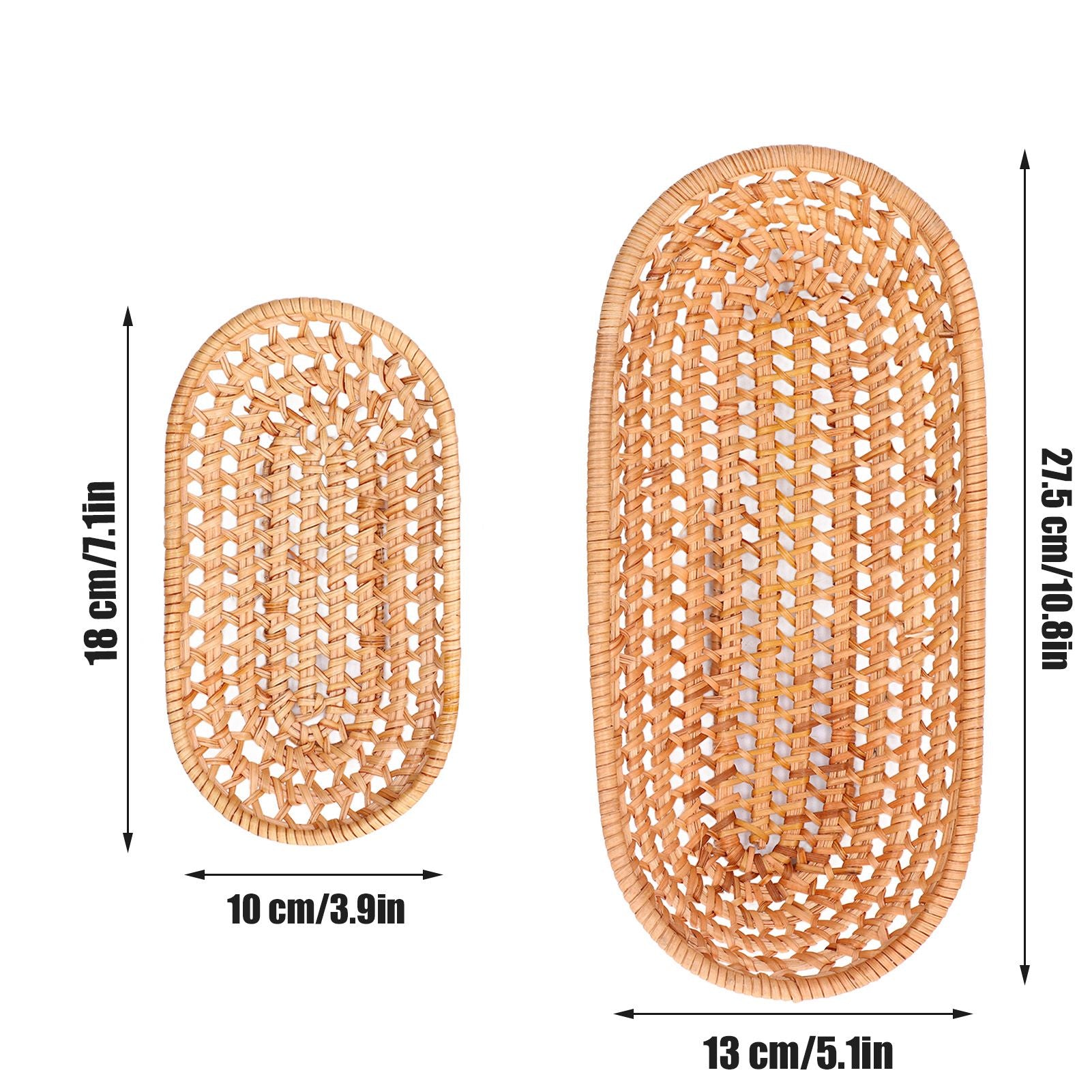 2pcs Bread Basket Handmade Rattan Storage Baskets for Bread Candy Biscuits Finger Food Fruit V1294-YM0523-3118220001111