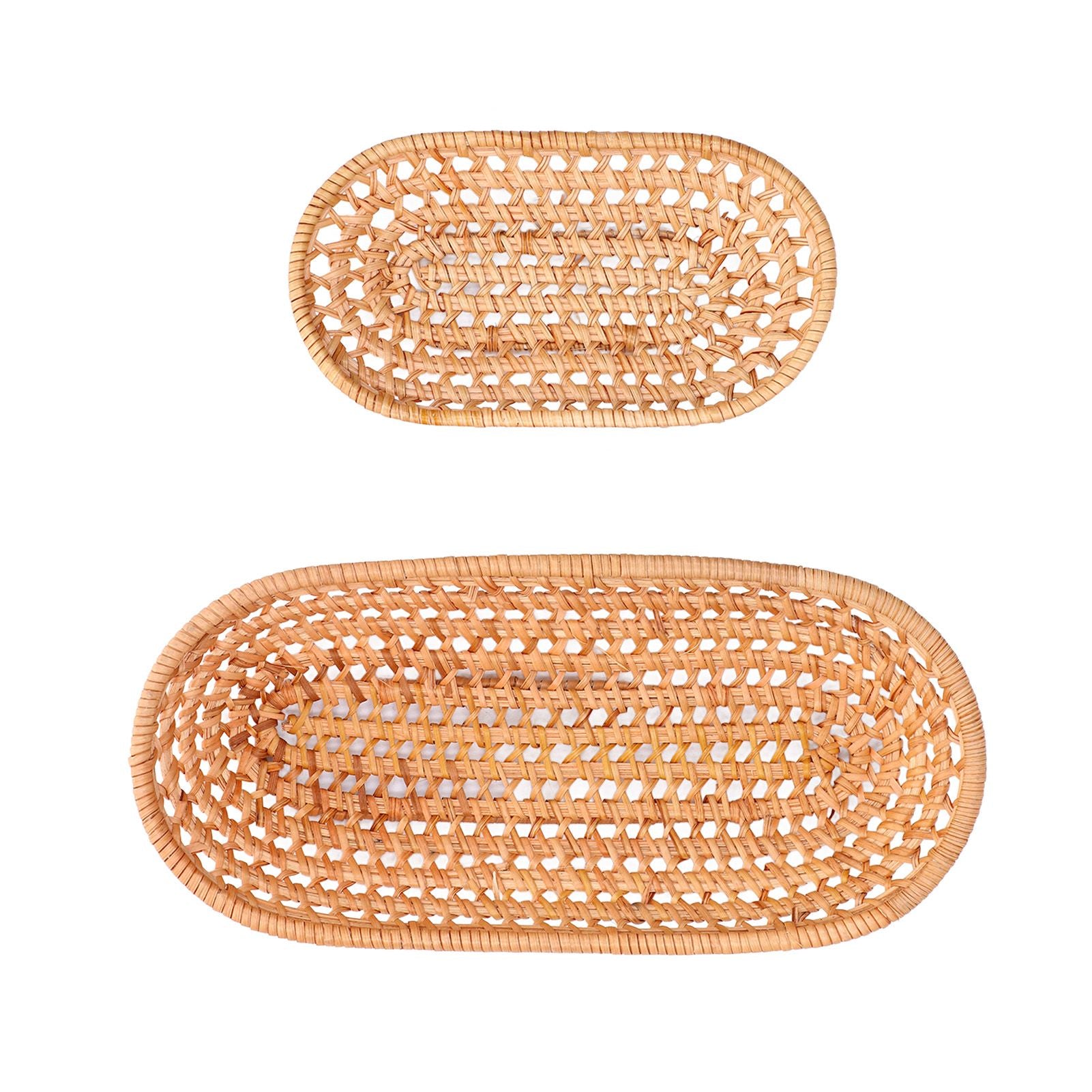 2pcs Bread Basket Handmade Rattan Storage Baskets for Bread Candy Biscuits Finger Food Fruit V1294-YM0523-3118220001111