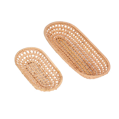 2pcs Bread Basket Handmade Rattan Storage Baskets for Bread Candy Biscuits Finger Food Fruit V1294-YM0523-3118220001111