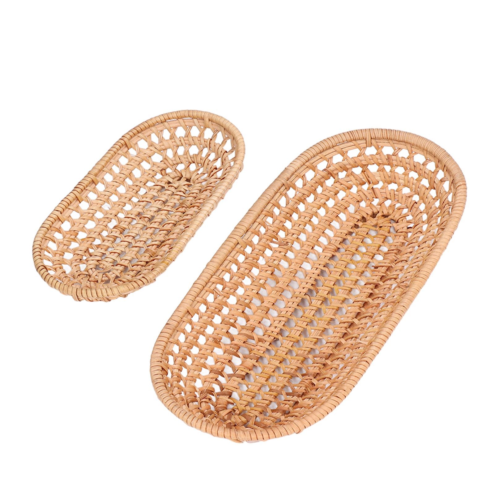 2pcs Bread Basket Handmade Rattan Storage Baskets for Bread Candy Biscuits Finger Food Fruit V1294-YM0523-3118220001111