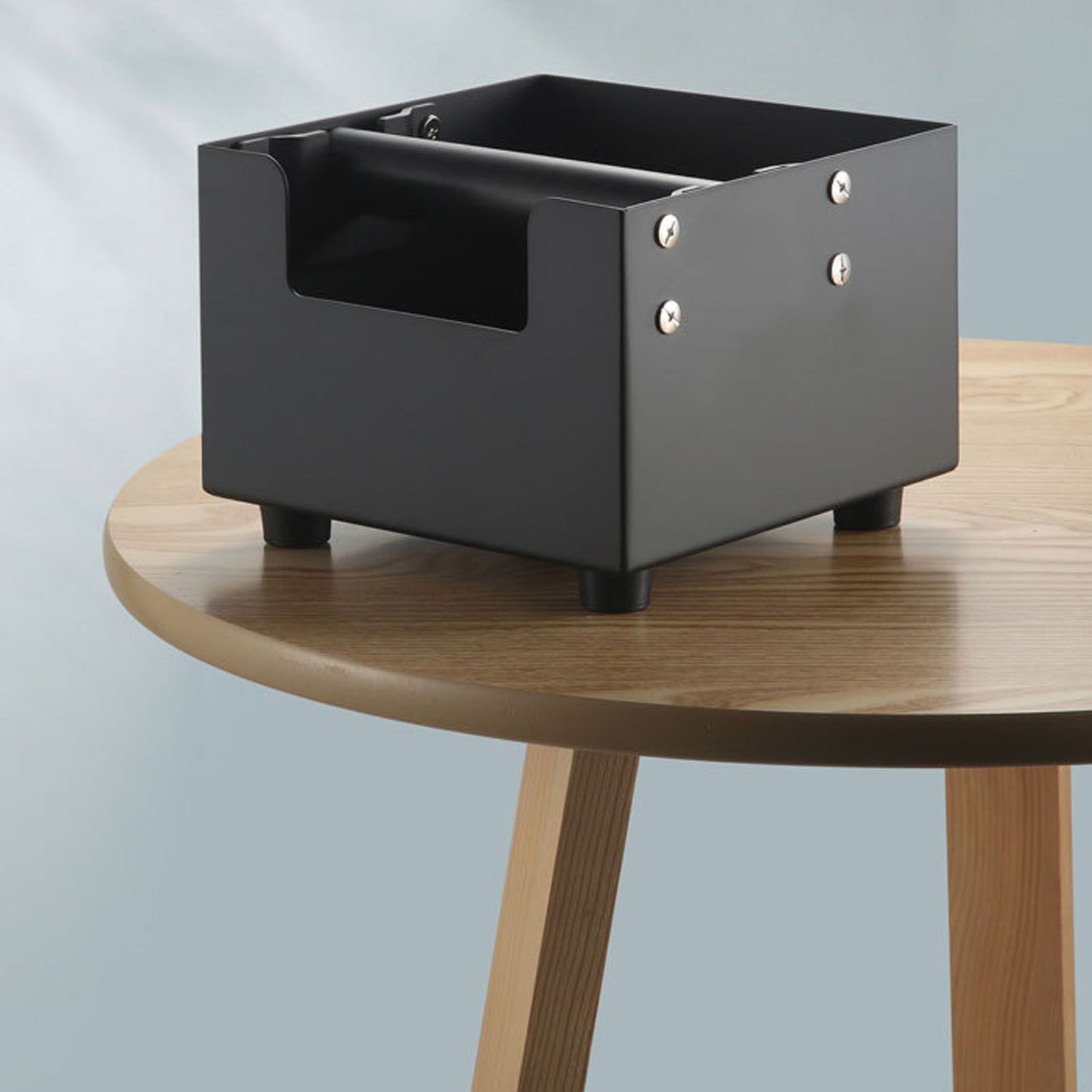 Coffee Knock Box Ground Waste Bin Container Stainless Steel Drawer Type Small Square Black V1294-YM0523-3118220001711