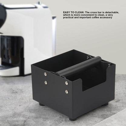 Coffee Knock Box Ground Waste Bin Container Stainless Steel Drawer Type Small Square Black V1294-YM0523-3118220001711