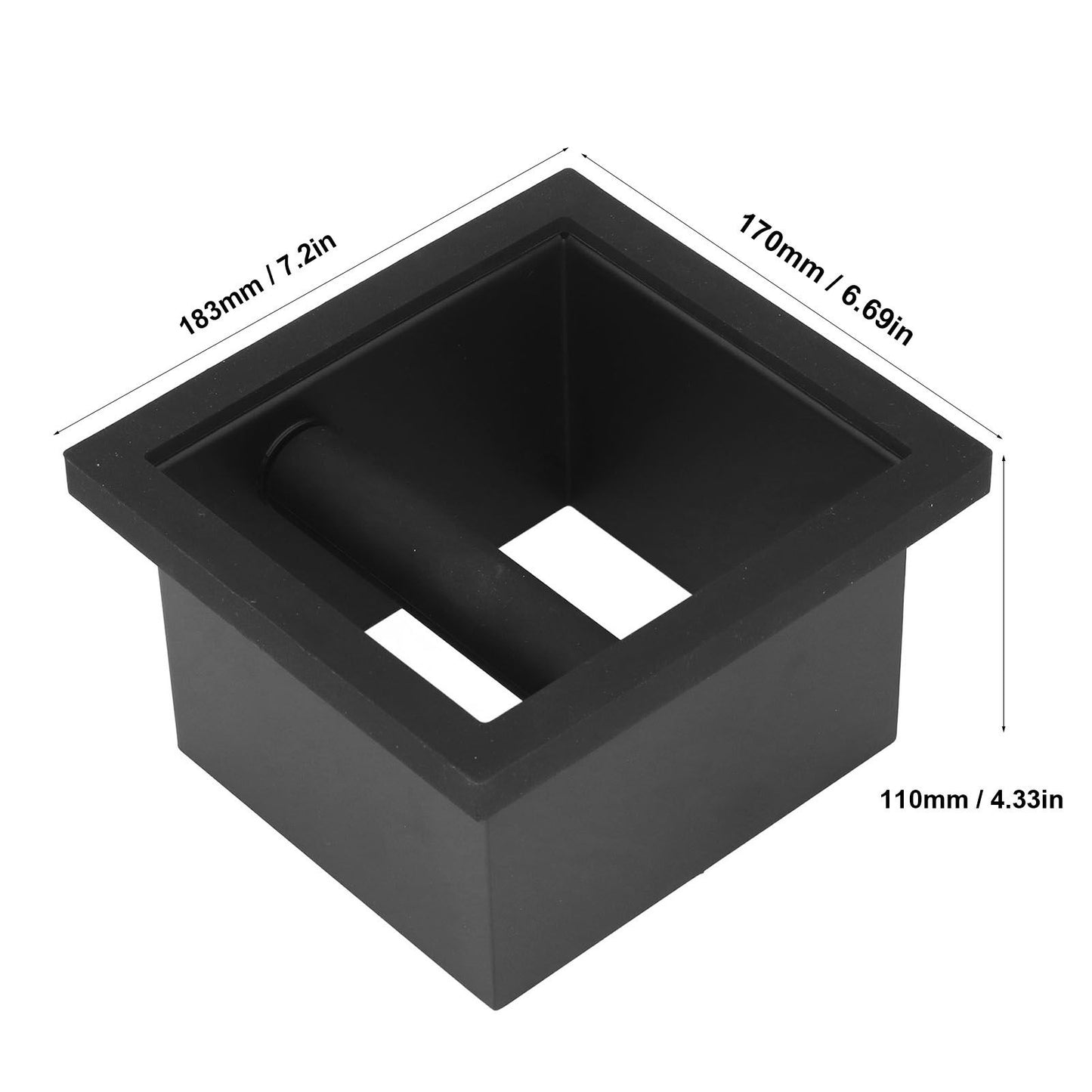 Coffee Knock Box Grounds Disposal Bin Bottomless Embedded Flat Mouth Stainless Steel V1294-YM0523-3118220002411