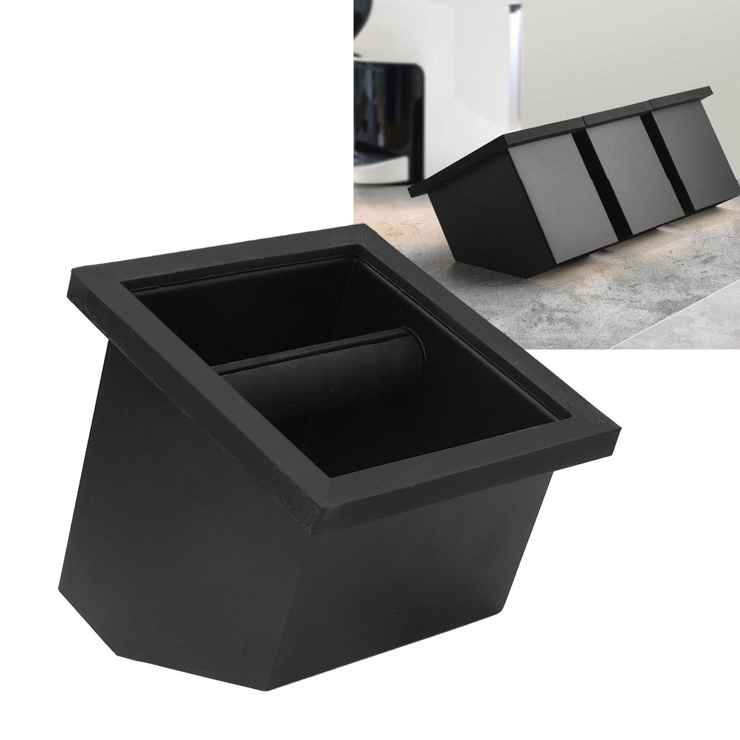 Coffee Knock Box Grounds Disposal Bin Bottomless Embedded Oblique Mouth Stainless Steel V1294-YM0523-3118220002711