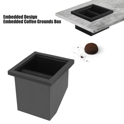 Coffee Knock Box Grounds Disposal Bin Bottomless Embedded Oblique Mouth Stainless Steel V1294-YM0523-3118220002711