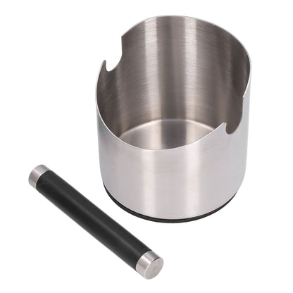 Coffee Grounds Bucket Stainless Steel Rubber Coffee Dump Bin for Home Restaurants BarsStainless Steel Small V1294-YM0523-3118220002811