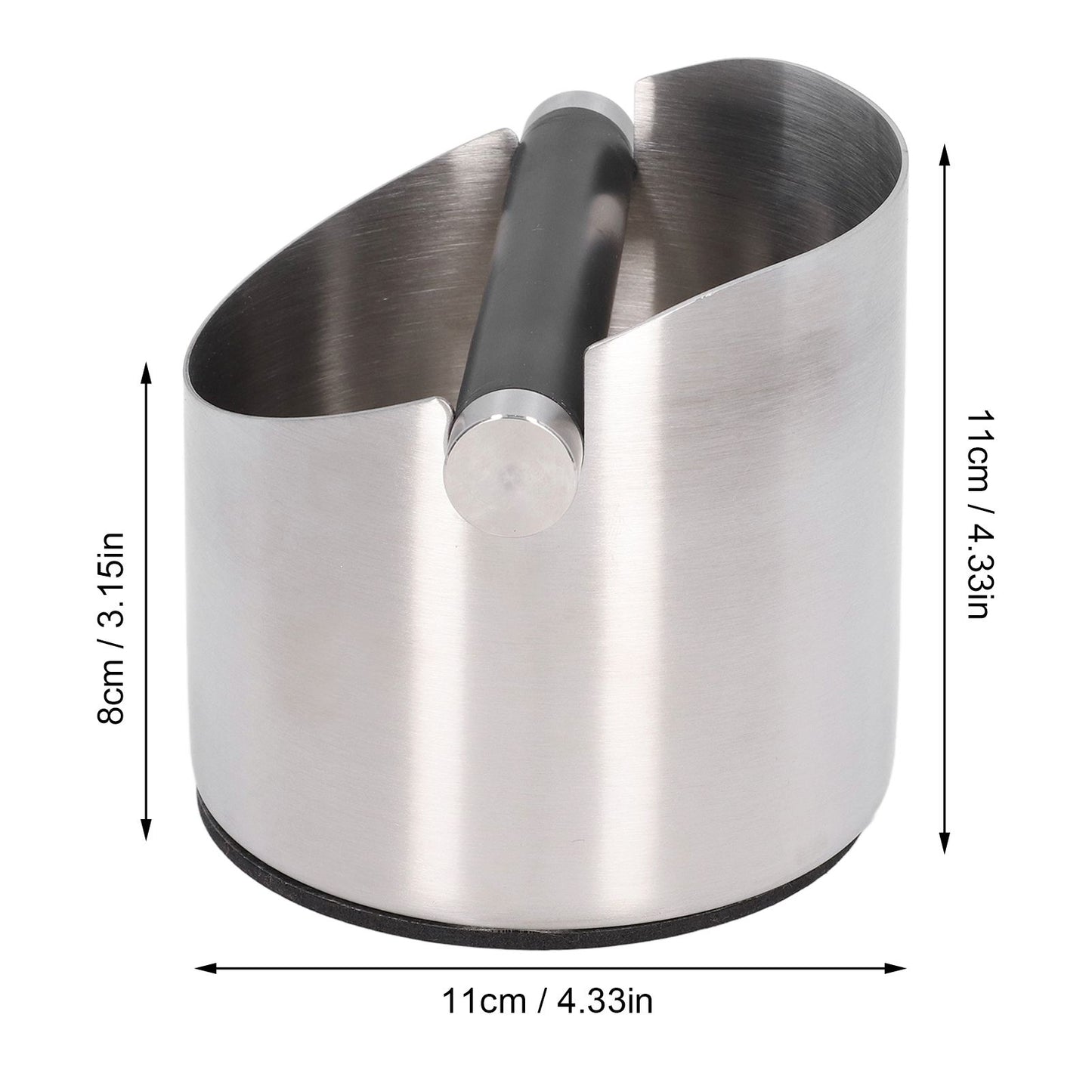 Coffee Grounds Bucket Stainless Steel Rubber Coffee Dump Bin for Home Restaurants BarsStainless Steel Small V1294-YM0523-3118220002811