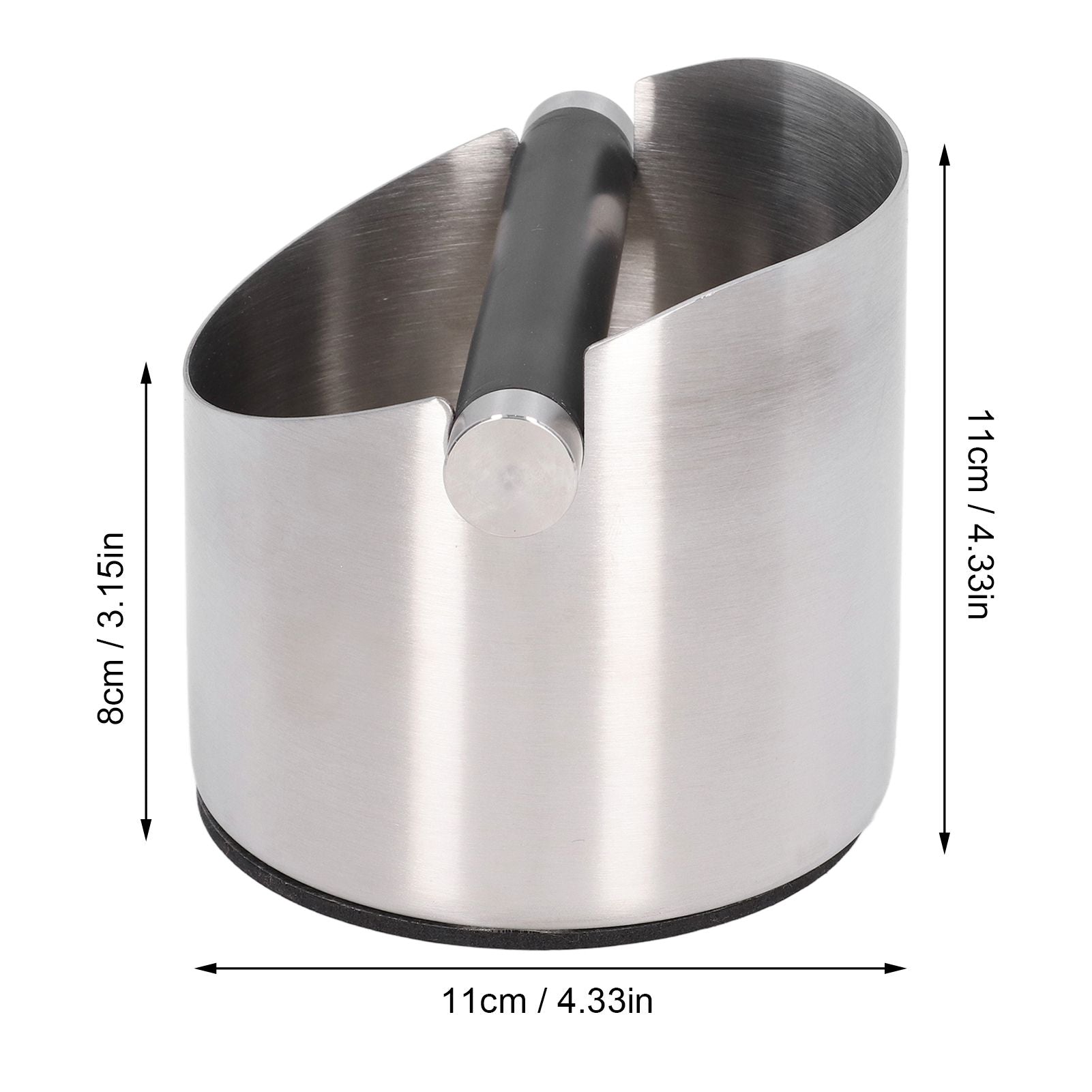 Coffee Grounds Bucket Stainless Steel Rubber Coffee Dump Bin for Home Restaurants BarsStainless Steel Small V1294-YM0523-3118220002811