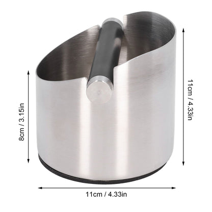 Coffee Grounds Bucket Stainless Steel Rubber Coffee Dump Bin for Home Restaurants BarsStainless Steel Small V1294-YM0523-3118220002811