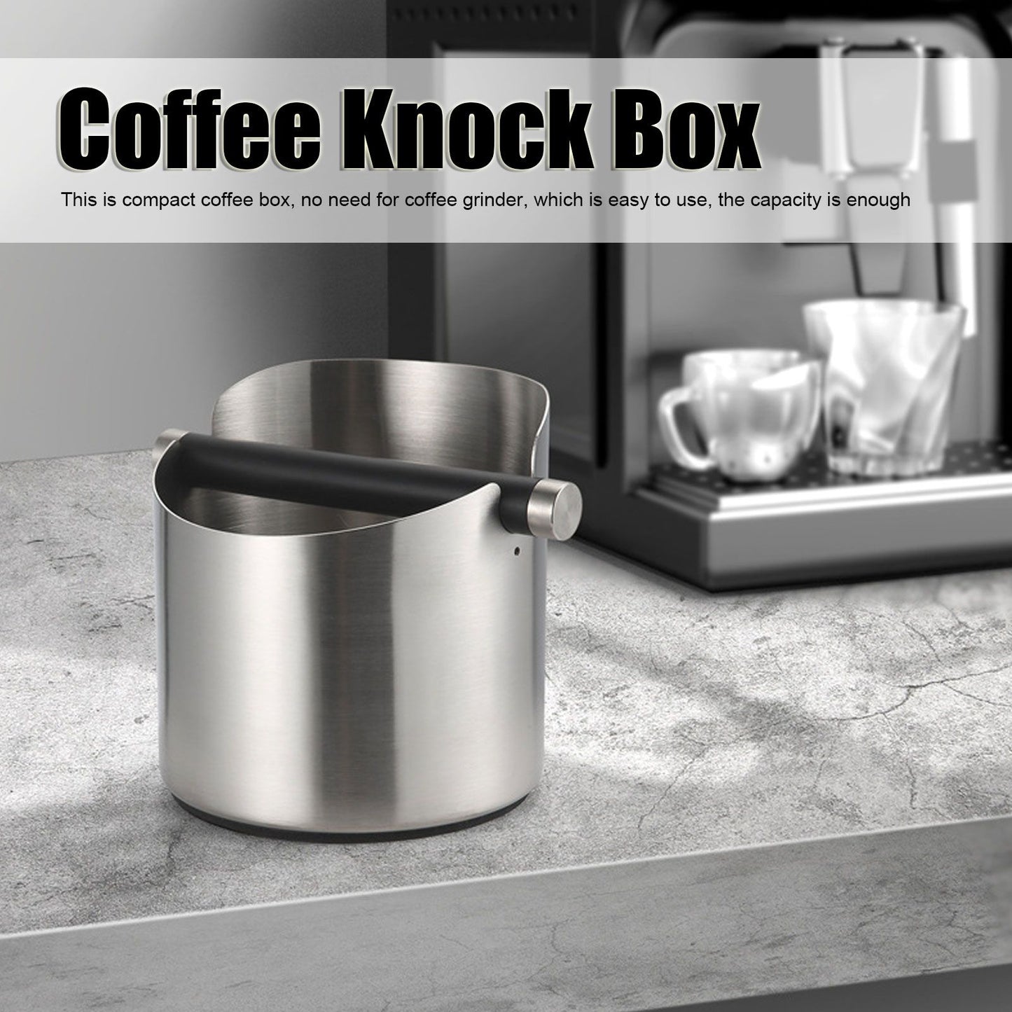 Coffee Grounds Bucket Stainless Steel Rubber Coffee Dump Bin for Home Restaurants BarsStainless Steel Small V1294-YM0523-3118220002811