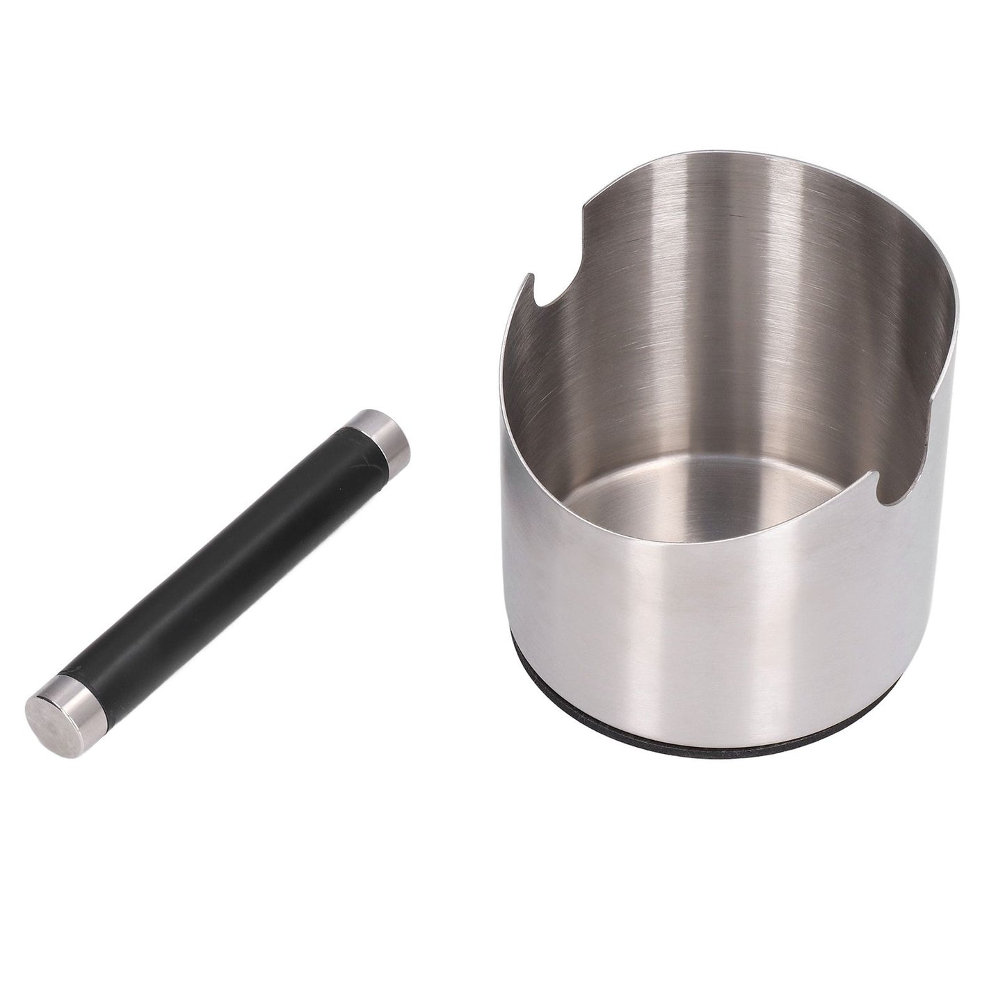 Coffee Grounds Bucket Stainless Steel Rubber Coffee Dump Bin for Home Restaurants BarsStainless Steel Small V1294-YM0523-3118220002811