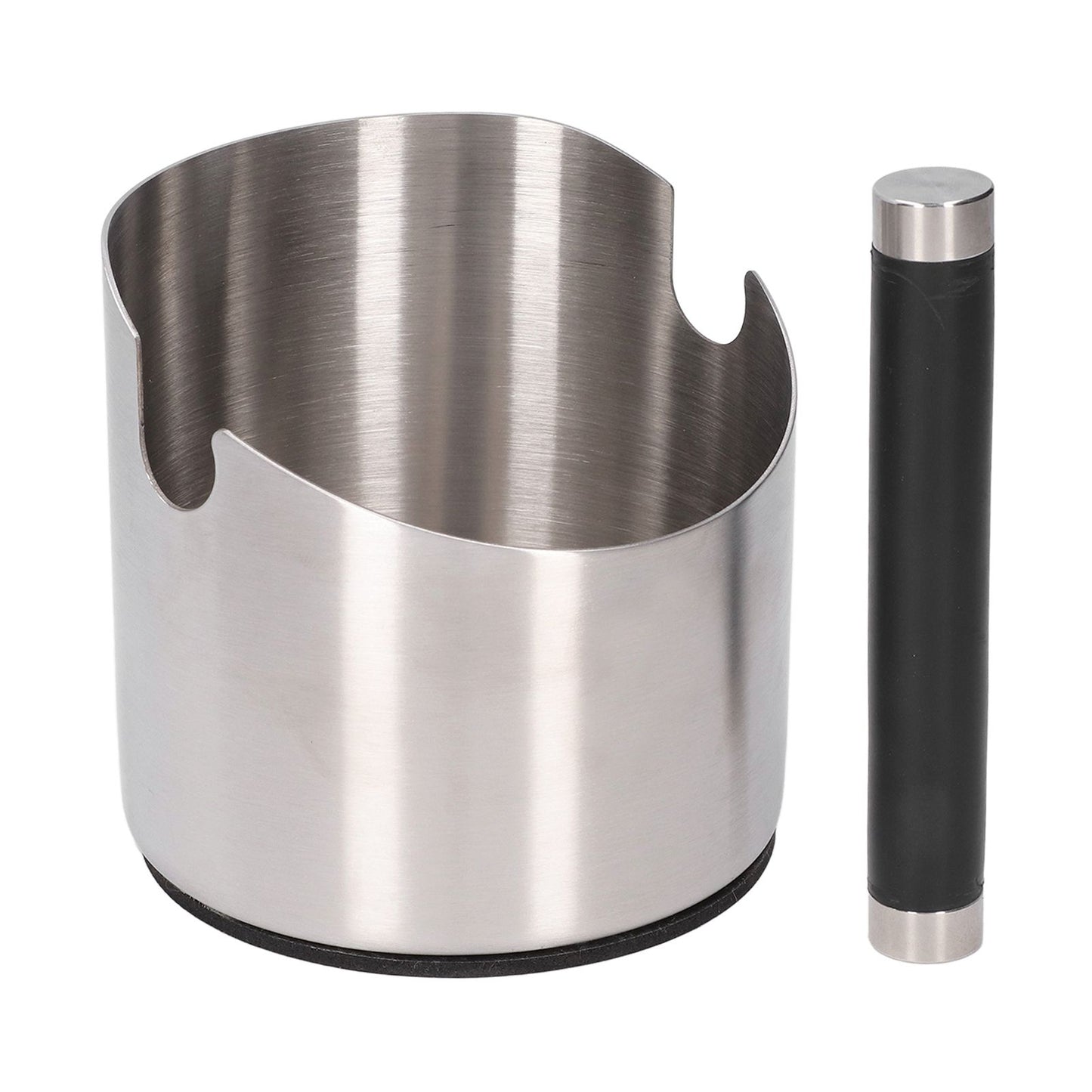 Coffee Grounds Bucket Stainless Steel Rubber Coffee Dump Bin for Home Restaurants BarsStainless Steel Small V1294-YM0523-3118220002811