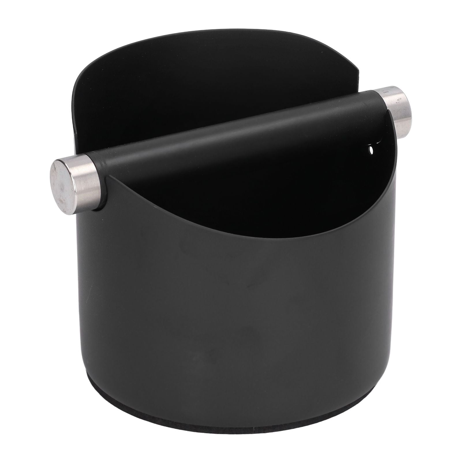 Coffee Grounds Bucket Stainless Steel Rubber Coffee Dump Bin for Home Restaurants BarsBlack Small (FC-04-2) V1294-YM0523-3118220002812