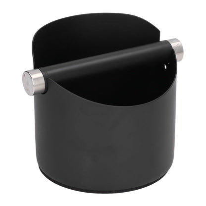 Coffee Grounds Bucket Stainless Steel Rubber Coffee Dump Bin for Home Restaurants BarsBlack Small (FC-04-2) V1294-YM0523-3118220002812